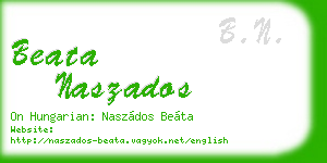 beata naszados business card